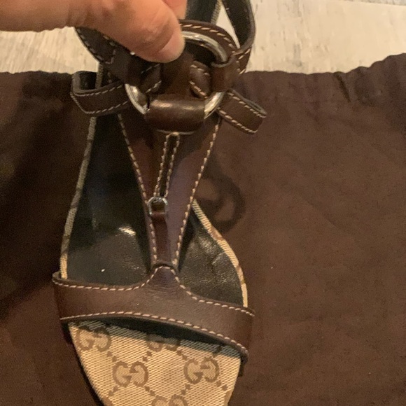 Gucci Brown Monogram Heels - Picture 12 of 15